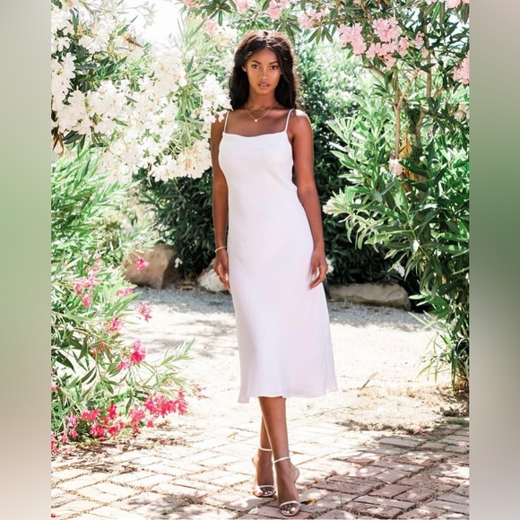 RESA Berri Slip Dress Ivory Satin - Picture 1 of 6